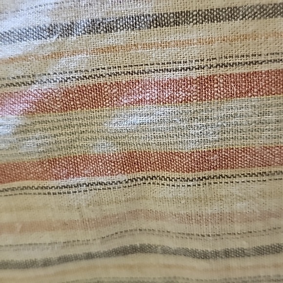 marine layer hemp tencel shirt in warm multi stripe - Picture 4 of 6